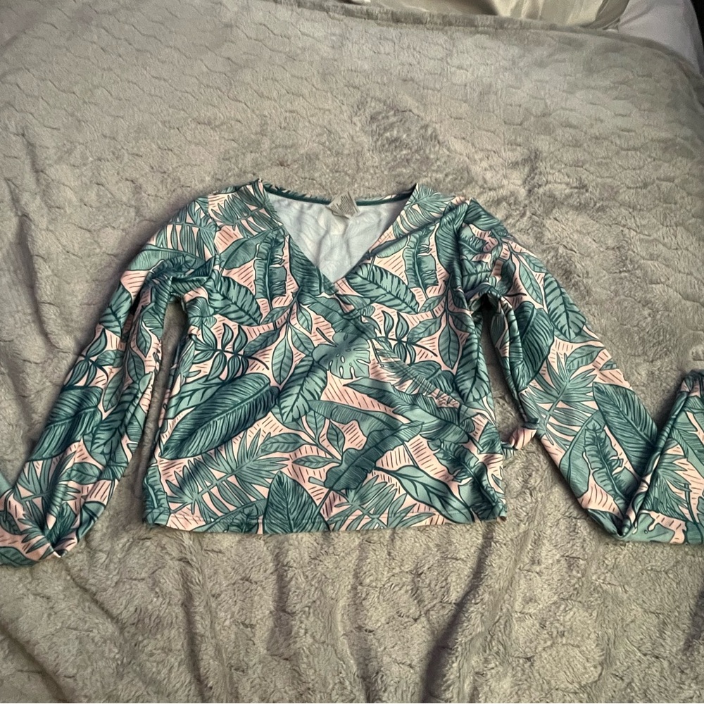 Art Class Blue Wrap Crop Swim Coverup